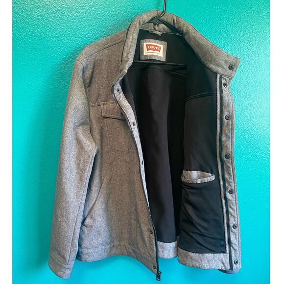 Levi’s Heather Gray Men's Hidden Hood Trucker Jacket XXL - Picture 4 of 8